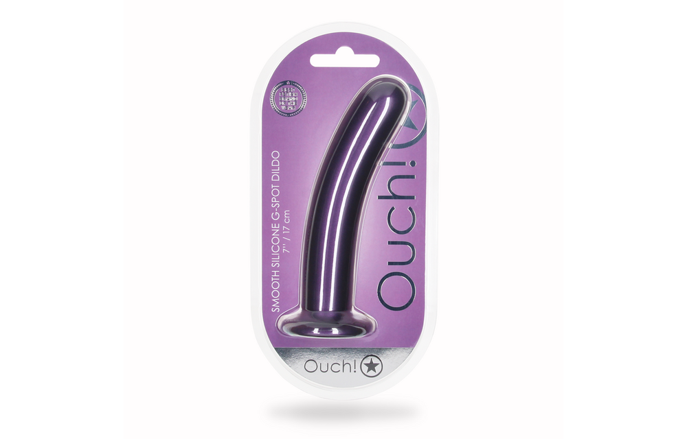Weicher Silikon-G-Punkt-Dildo 17,7 cm – Metallic-Lila