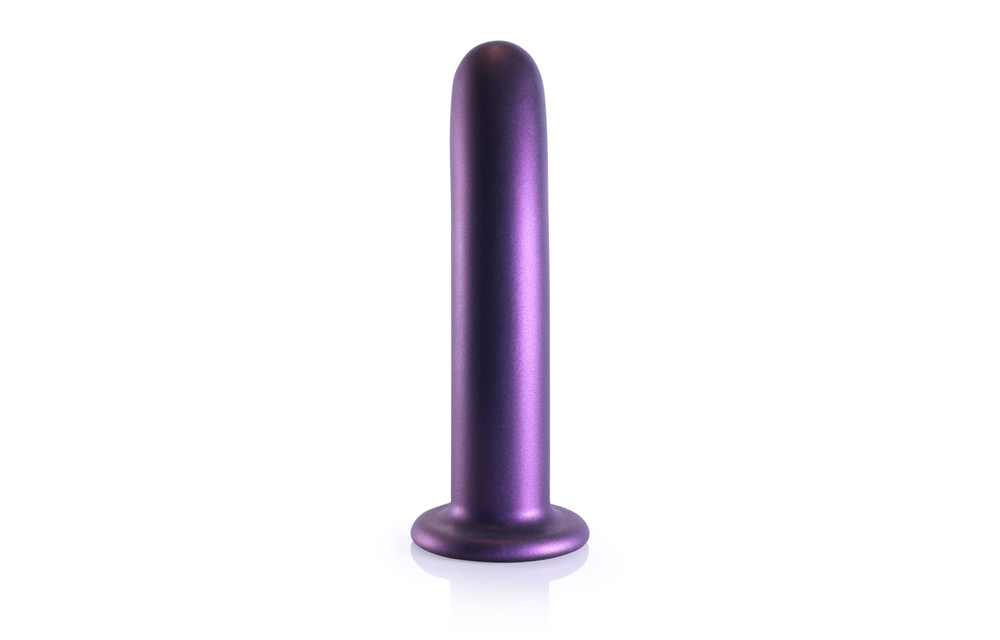 Smooth Silicone G-Spot Dildo - 7'' / 17 cm - Metallic Purple
