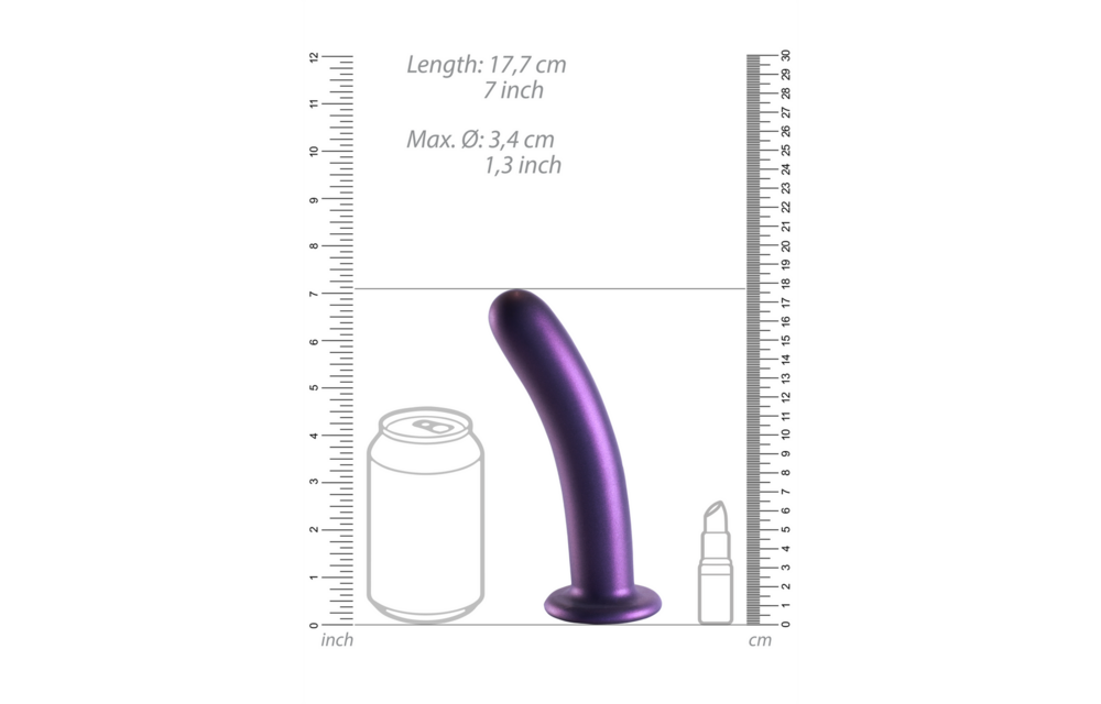 Soft Silicone G-Spot Dildo 17.7 cm - Metallic Purple