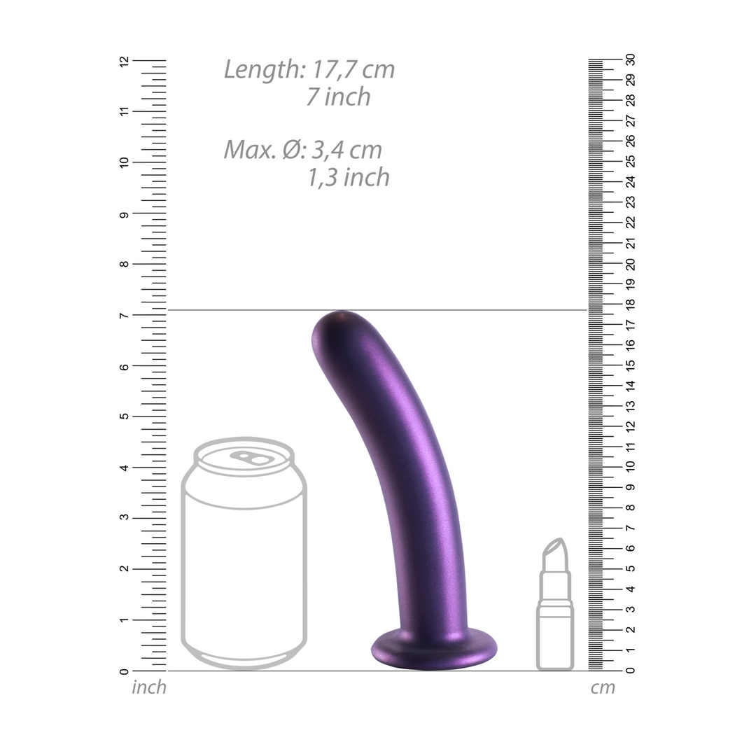 Zachte Siliconen G-Spot Dildo 17,7 cm - Metallic Paars