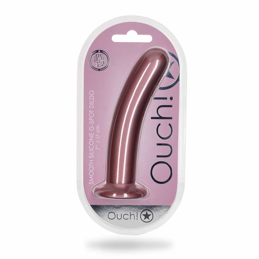 Zachte Silicone G-Spot Dildo - 7'' / 17 cm - Roségoud