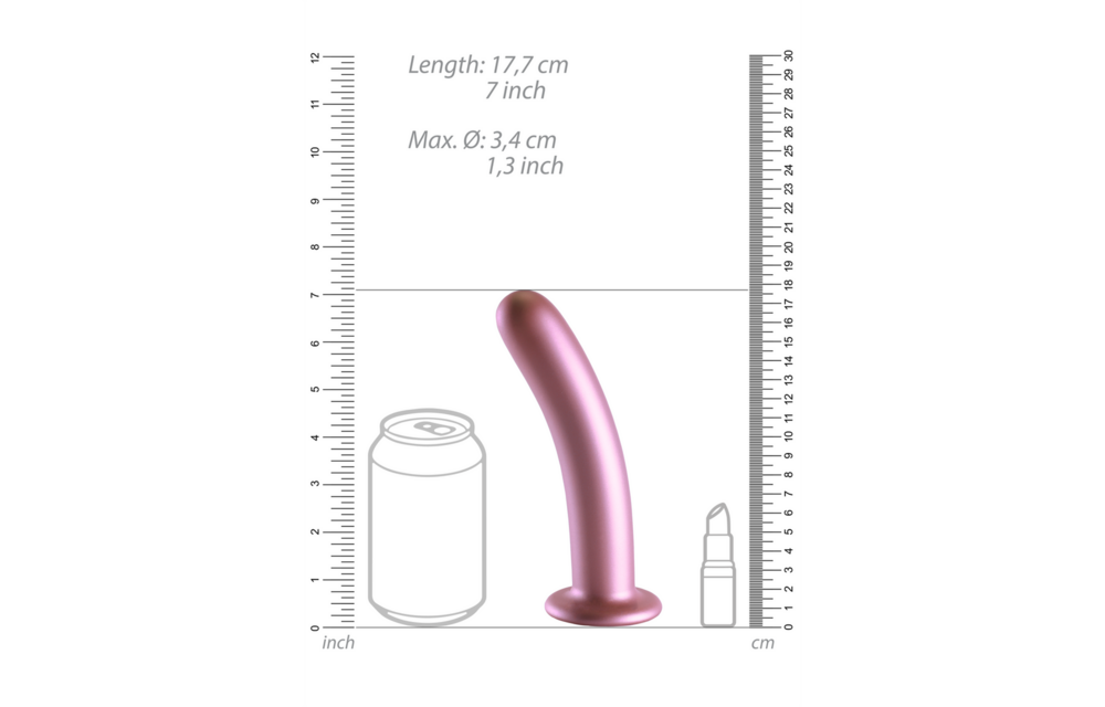 Weicher Silikon-G-Punkt-Dildo Roségold 17,7 cm x 6,2 cm