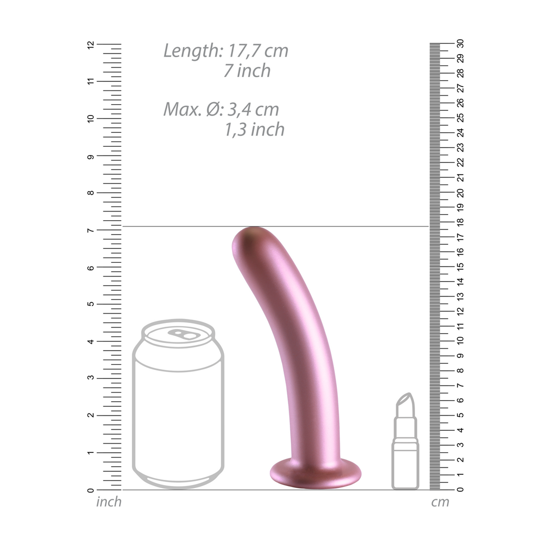 Soft Silicone G-Spot Dildo Rose Gold 17.7 cm x 6.2 cm