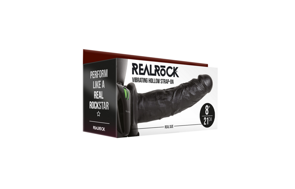 Vibrerende Hollow Strap-On 20,5 cm – RealRock zonder ballen