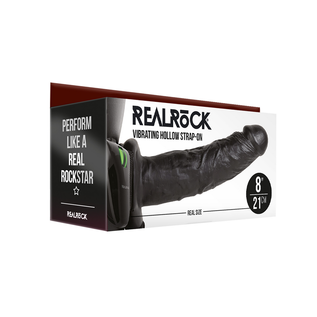 Vibrerende Hollow Strap-On 20,5 cm – RealRock zonder ballen