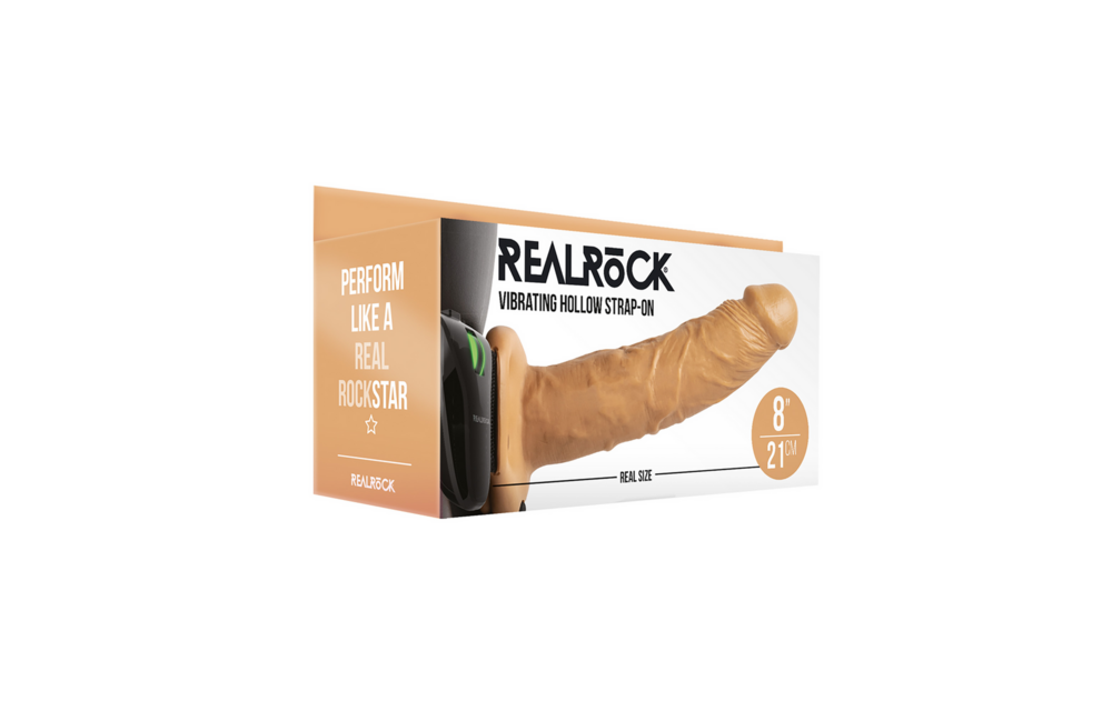 Vibrerende RealRock Hollow Strap-On 20,5 cm - Max Genot