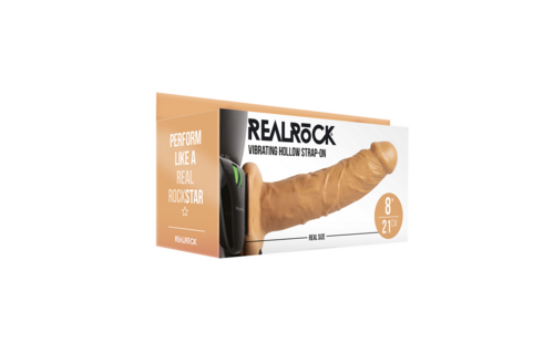 Vibrierender RealRock Hollow Strap-On 20,5 cm – Max Genuss