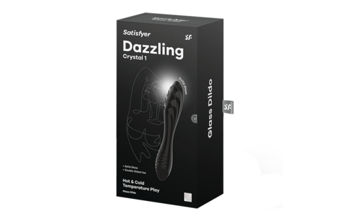 Blitzendes Crystal 1 - Glas Dildo - Schwarz