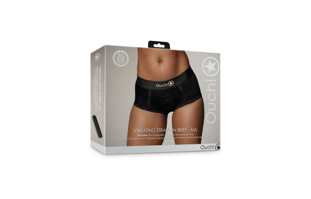 Vibrierender Strap-on Slip - M/L - Schwarz