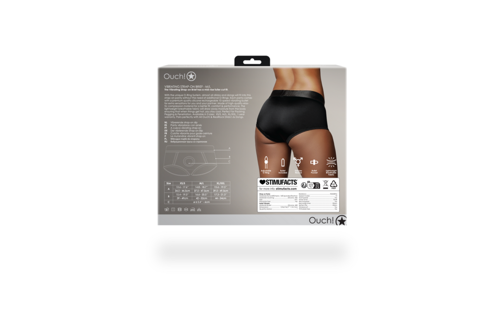 Vibrierender Strap-on Slip - M/L - Schwarz