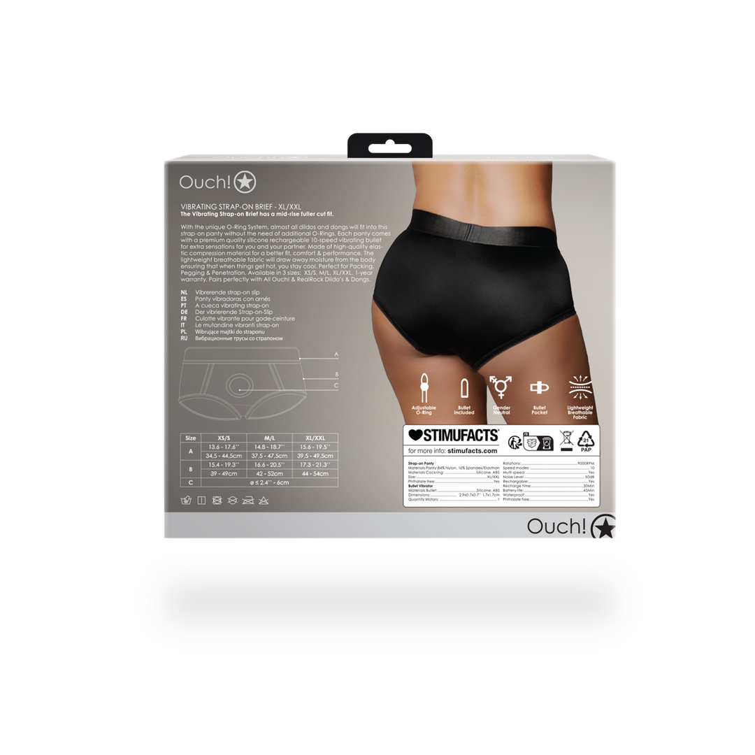 Vibrierender Strap-on Slip - XL/XXL - Schwarz