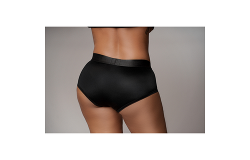Vibrating Strap-on Brief - XL/XXL - Black