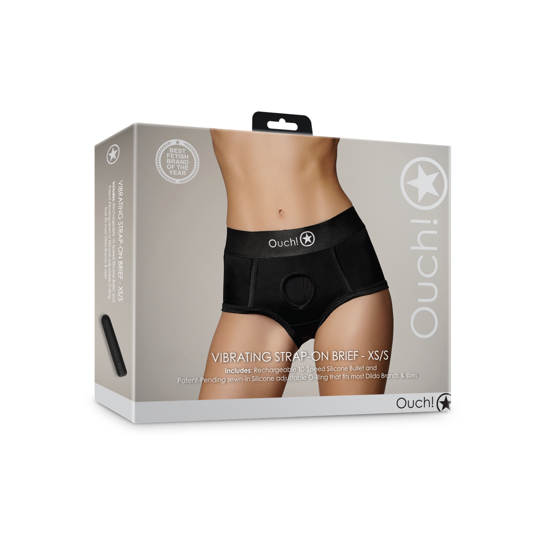 Vibrierende Strap-on-Boxershorts XS/S Schwarz – Komfort & Vergnügen