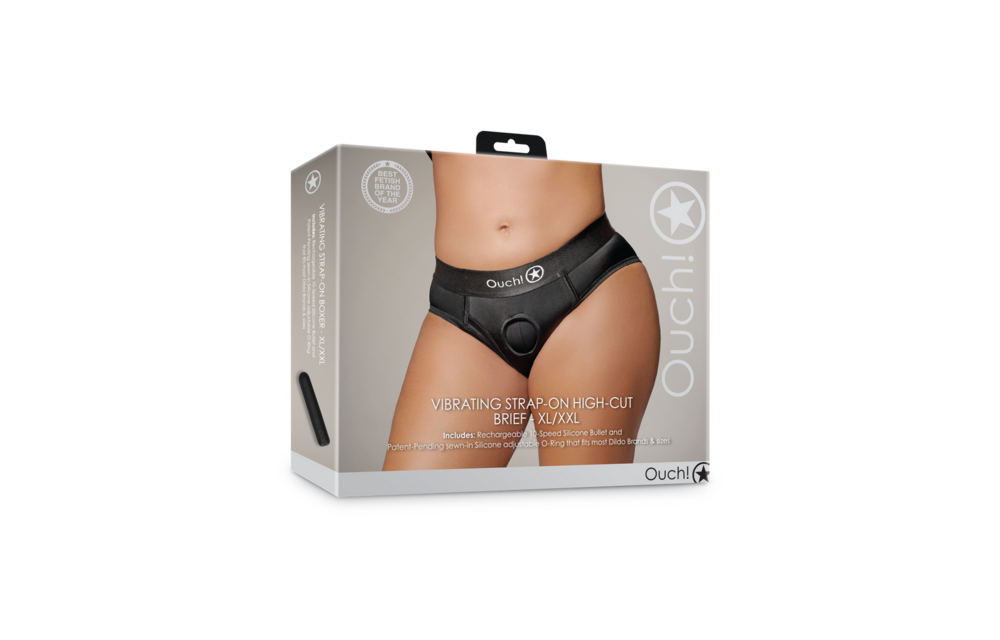 Vibrierender Strap-on-Slip XL/XXL Schwarz | Komfort & Spaß