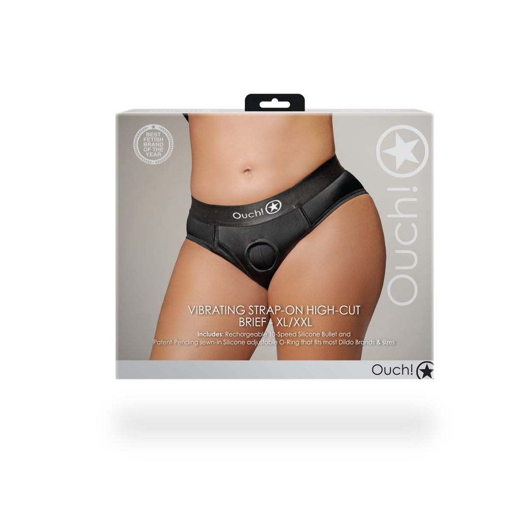 Vibrerende Strap-on Hoge Slip XL/XXL Zwart | Comfort & Plezier