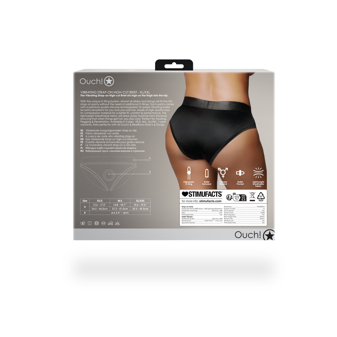 Vibrerende Strap-on Hoge Slip XL/XXL Zwart | Comfort & Plezier