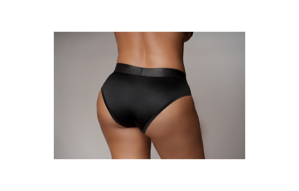 Vibrerende Strap-on Hoge Slip XL/XXL Zwart | Comfort & Plezier