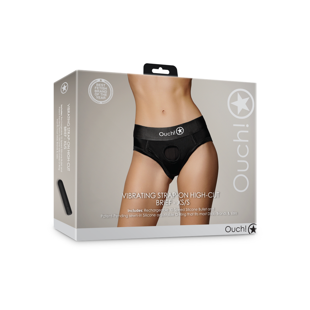 Vibrerende Strap-on Hoge Slip XS/S Zwart | Comfort & Sensatie