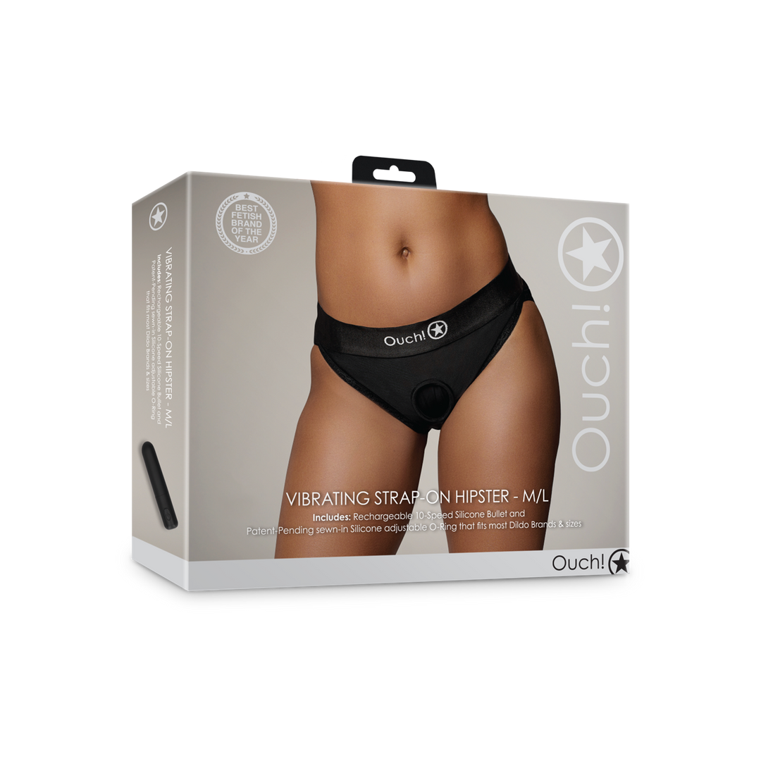 Vibrierender Strap-on Hipster M/L Schwarz – Komfort & Sensation