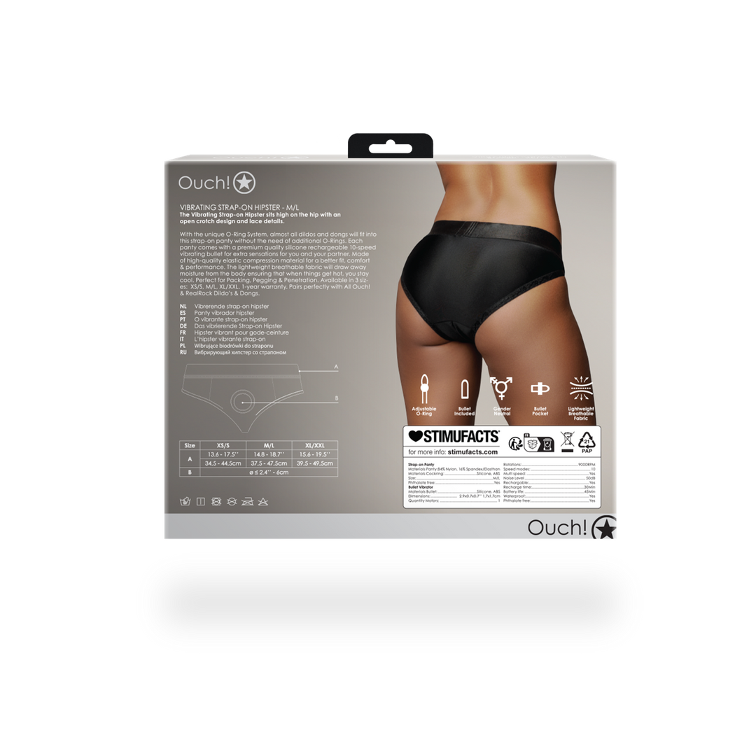 Vibrating Strap-on Hipster M/L Black – Comfort & Sensation