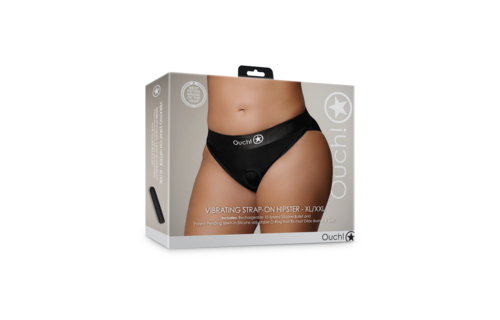 Vibrierender Strap-on Hipster - XL/XXL - Schwarz