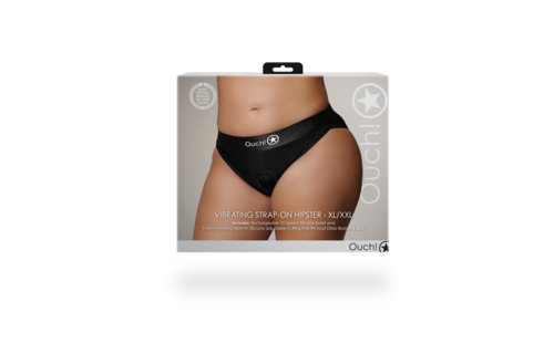 Vibrierender Strap-on Hipster - XL/XXL - Schwarz