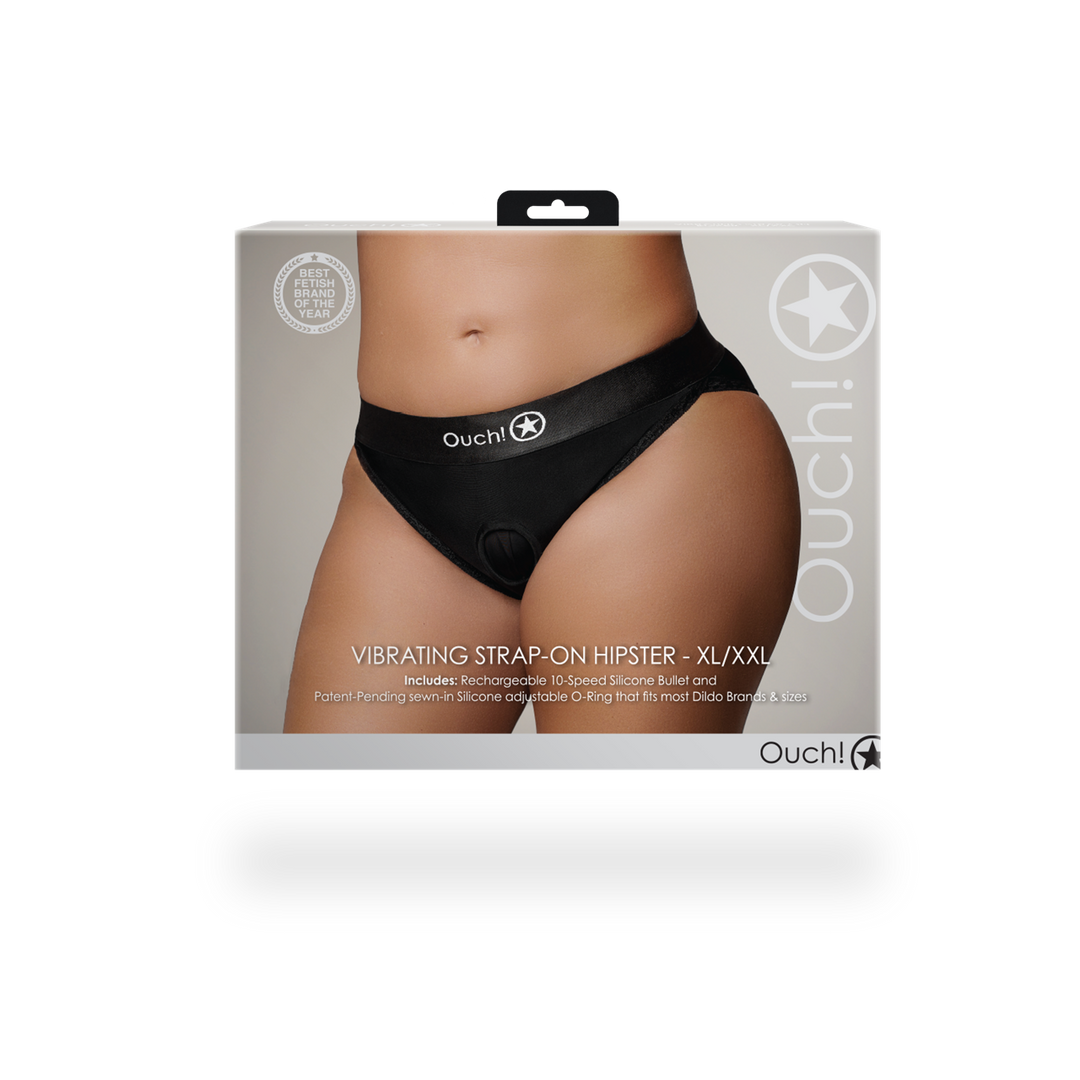 Vibrerende Strap-on Hipster - XL/XXL - Zwart