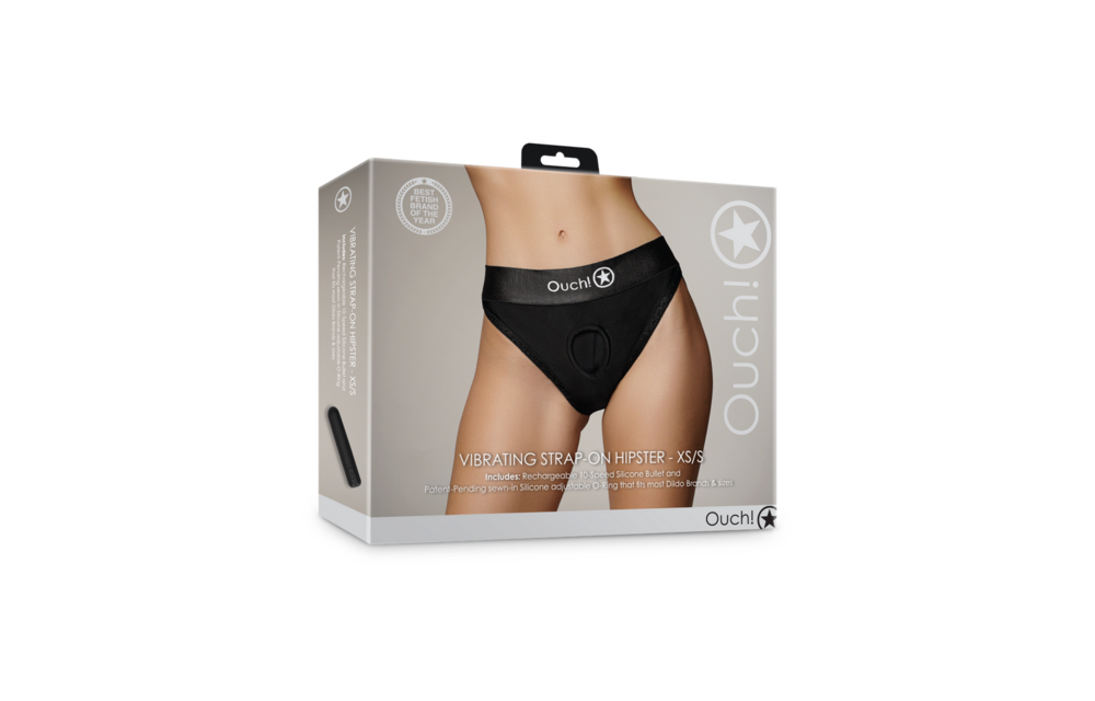 Vibrerende Strap-on Hipster - XS/S - Zwart