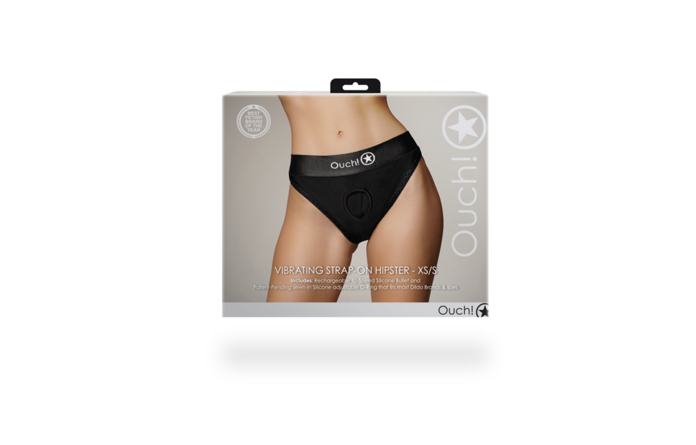 Vibrerende Strap-on Hipster XS/S Zwart | Comfort & Plezier