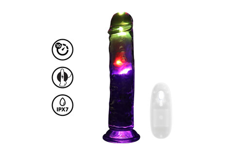 LED Vibrerende Rechte Penis 22 cm Transparant – RealRock