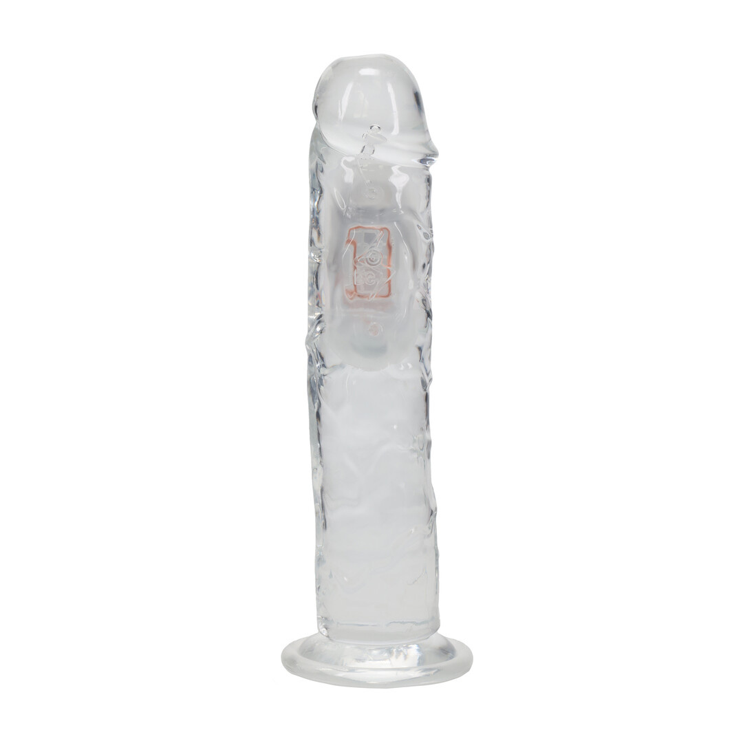 LED Vibrating Straight Penis 22 cm Transparent – RealRock