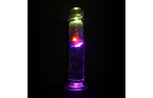 LED Vibrating Straight Cock - 8 / 20 cm - Transparent