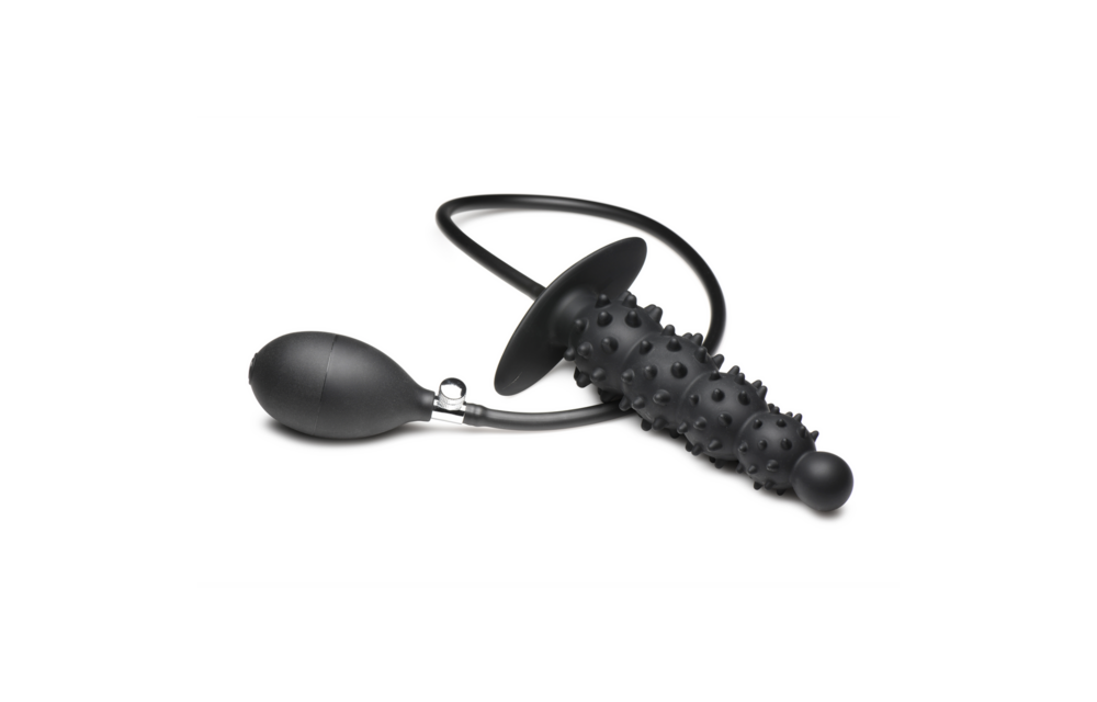 Ass Puffer Inflatable Anal Plug 76.2 cm - Nubbed Black