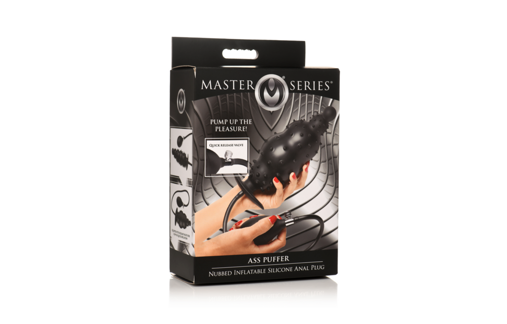 Ass Puffer Inflatable Anal Plug 76.2 cm - Nubbed Black