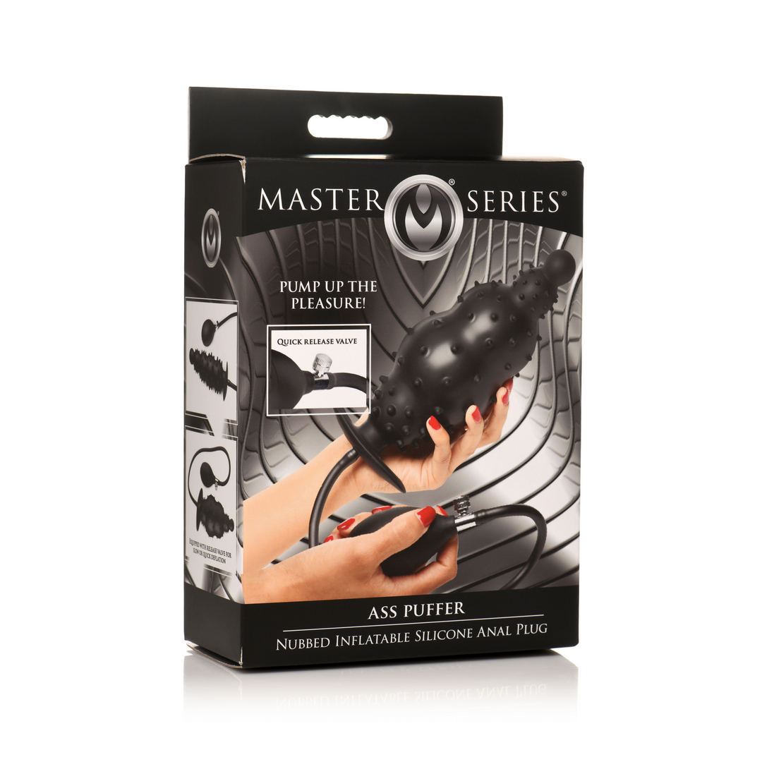 Ass Puffer Opblaasbare Anale Plug 76,2 cm - Nubbed Zwart
