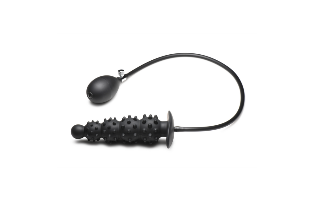 Ass Puffer Opblaasbare Anale Plug 76,2 cm - Nubbed Zwart