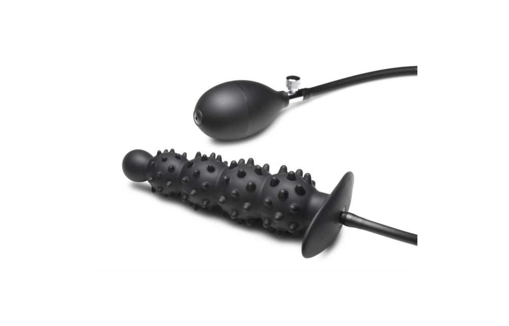 Ass Puffer Inflatable Anal Plug 76.2 cm - Nubbed Black