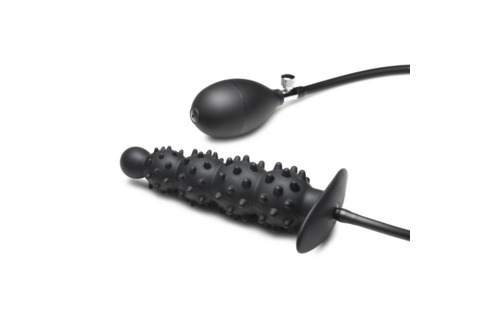 Ass Puffer Opblaasbare Anale Plug 76,2 cm - Nubbed Zwart