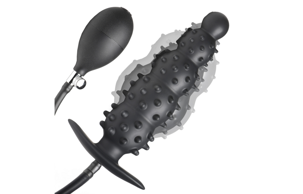 Ass Puffer Opblaasbare Anale Plug 76,2 cm - Nubbed Zwart