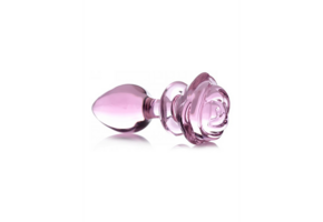 Pink Rose Glass Butt Plug 12.4 cm – Elegant & Safe