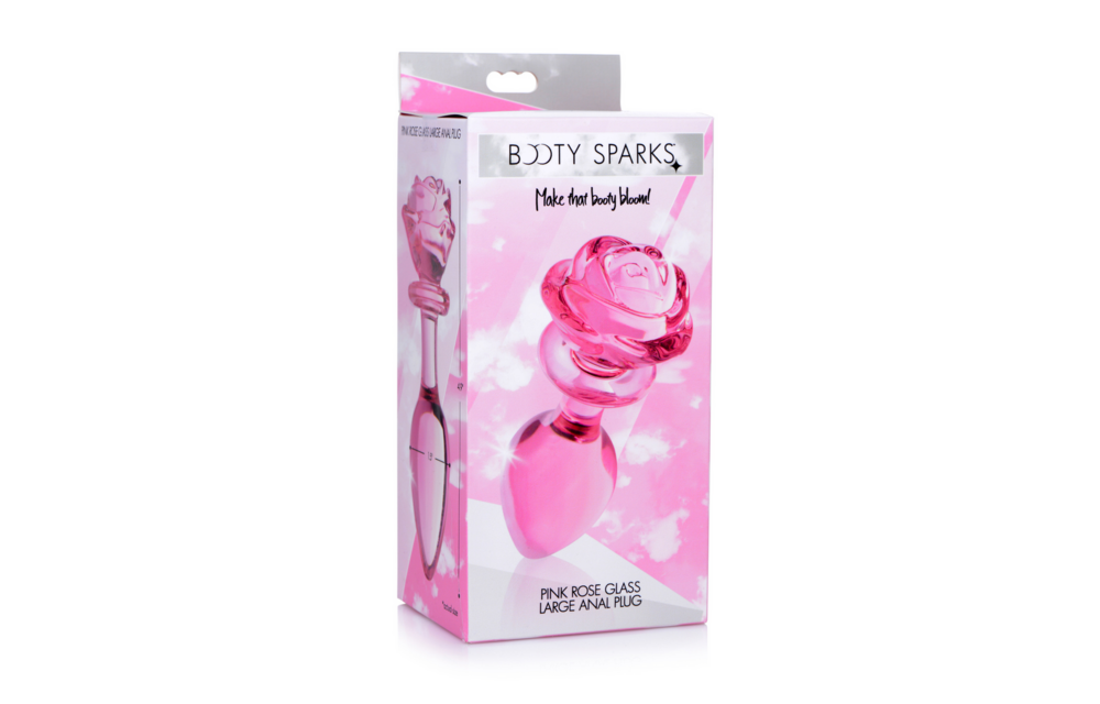 Pink Rose Glass Butt Plug 12.4 cm – Elegant & Safe