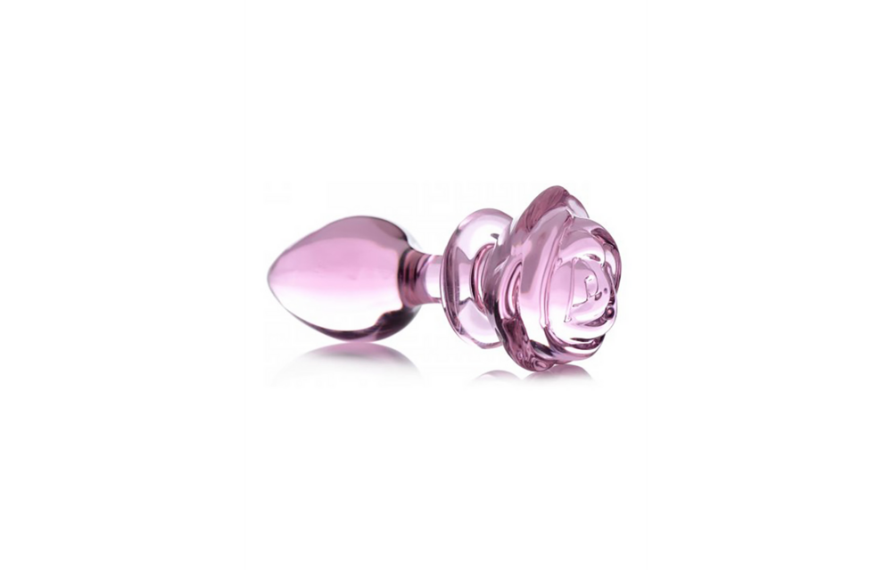 Roze Roos Glas-Buttplug 12,4 cm – Elegant & sicher