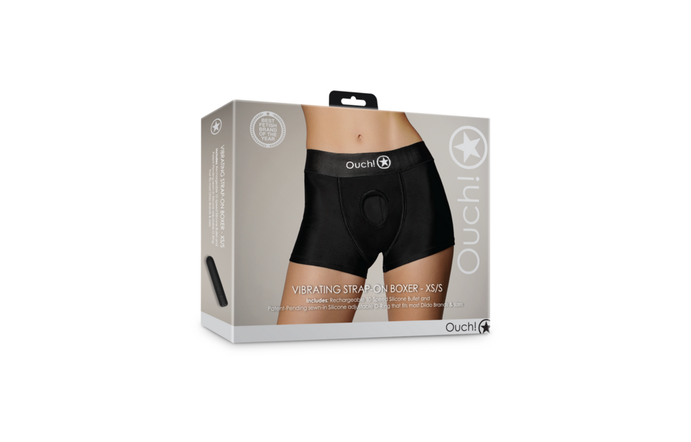 Vibrating Strap-on Boxer - XS/S - Black