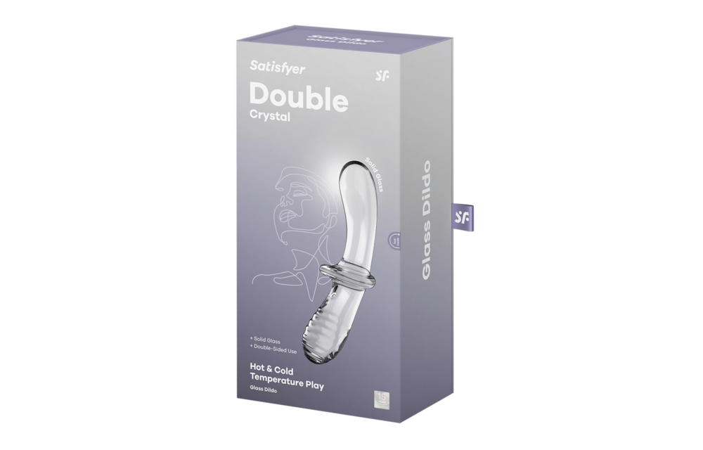 Double Crystal 18 cm – Glasdildo Transparent Satisfyer