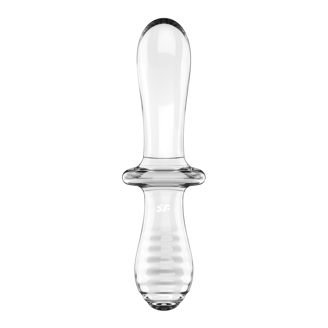 Dubbele Crystal 18 cm - Glazen Dildo Transparant Satisfyer