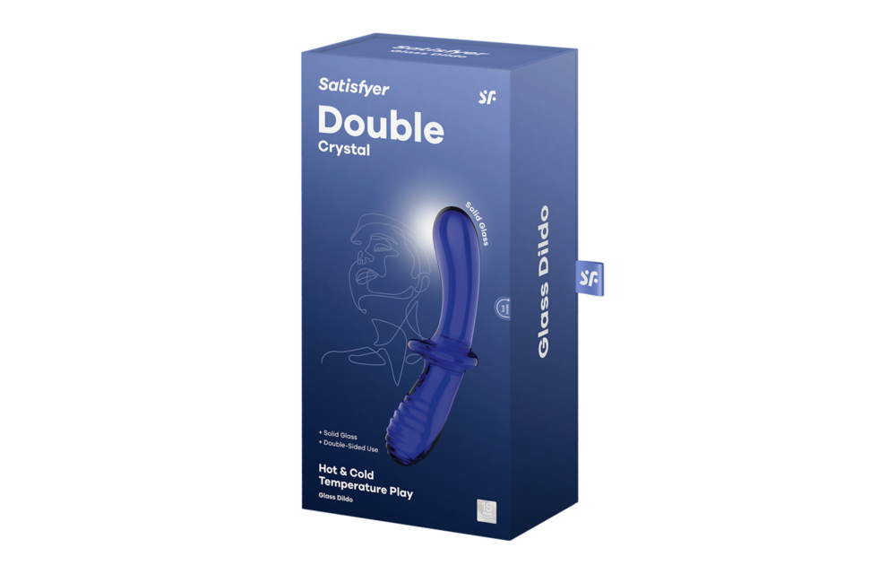 Dubbele Crystal - Glazen Dildo - Lichtblauw
