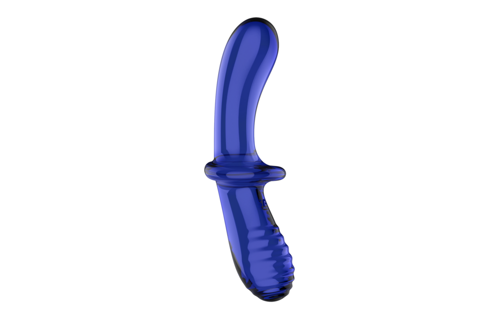 Double Crystal - Glass Dildo - Light Blue