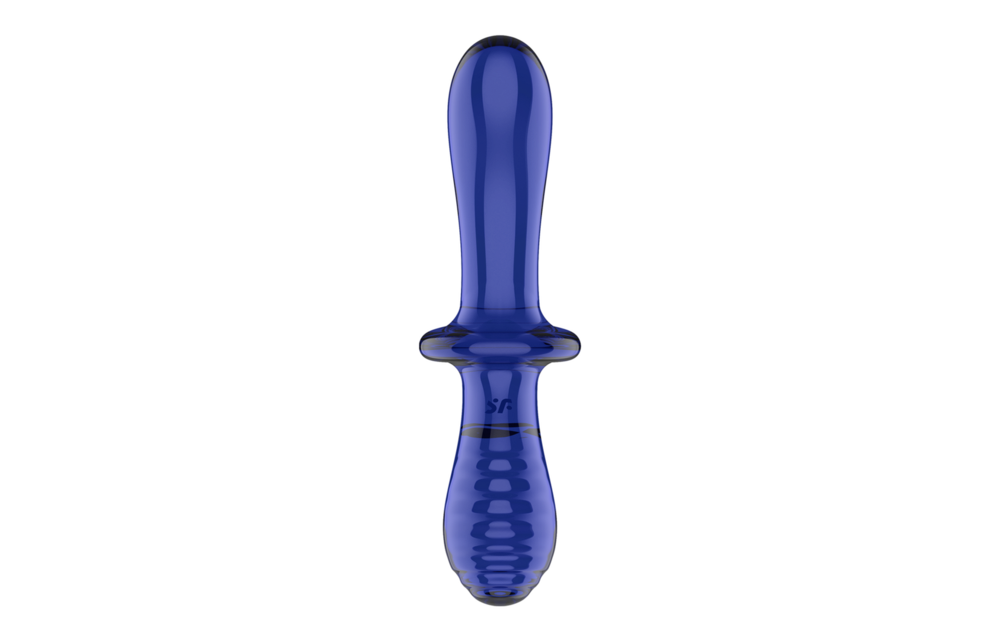 Double Crystal - Glass Dildo - Light Blue