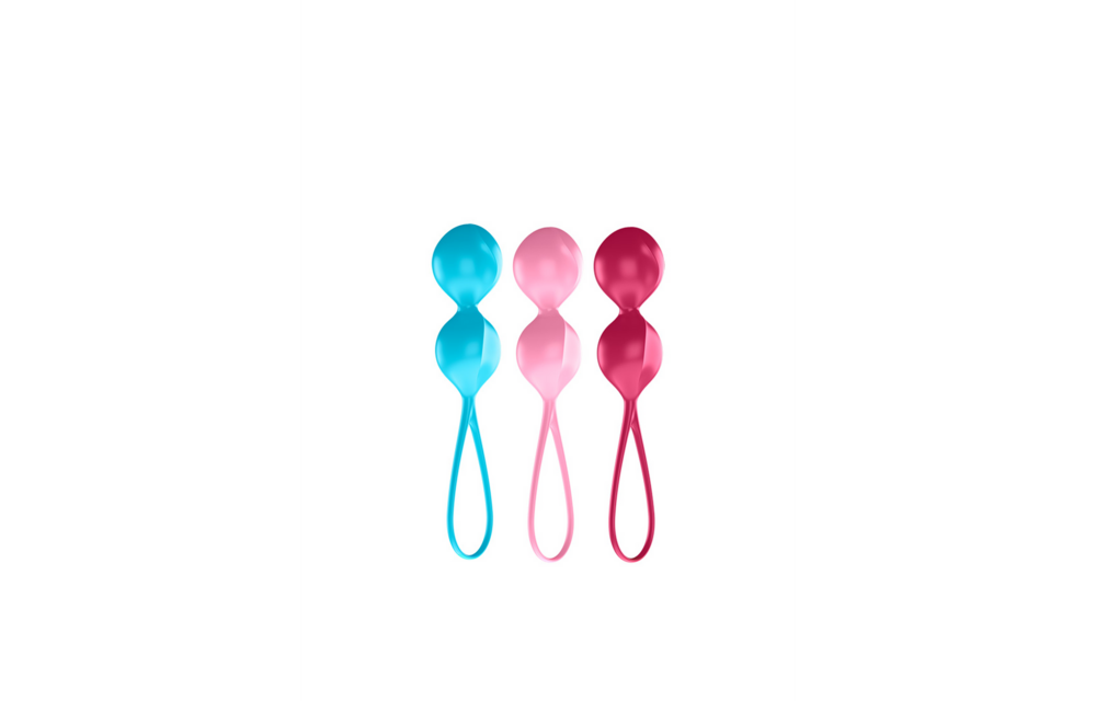 V Balls - Kegel Balls - 3 Pieces - Turquoise/Red/Pink