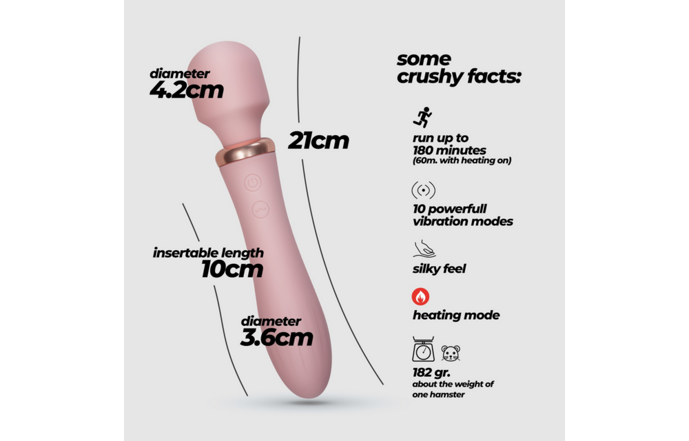 Jinx - Dual Wand Massager with Heating Mode - Rose Wine